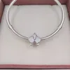 925 Sterling Silver Beads Orchid White Emamel Charms Passar europeiska Pandora -stil smycken armband halsband 792074en12 Annajewel