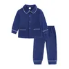 Nouveau Toddler Bébé Garçons Filles Pyjamas Ensemble Enfants À Manches Longues Tops Pantalon Simple Poitrine Vêtements De Nuit Printemps Pyjamas Pour Enfant 210413