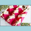 Party favör händelse levererar festlig hem trädgård tlap-up triangar pyramid stil godis presentförpackningar bröllop favoriserar papper med ros rött tack c