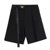IEFB Mäns Sommar Lätt Vit Knä Längd Byxor Människans Koreanska Mode Casual Male Loose Suit Shorts With Belt 210524