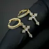 Stylish Arrow Cross-shape Drop for Women/Men Dazzling Crystal Zirconia Hiphop Party Female/Male Fashion Earrings