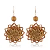 Mode Rotin Boucles D'oreilles 4 Styles Larme Fleur Fan Pentagramme En Forme De Style Ethnique Tissage Rétro Bijoux Balancent Lustre