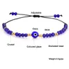 Pulsera trenzada de hebras de ojo azul malvado, joyería hecha a mano, pulseras de cuentas de cristal coloridas para mujer y niña