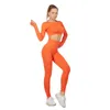 Sooners 322 vital feminino esporte terno yoga conjunto ginásio roupas de treino manga longa fitness colheita superior cintura alta energia sem costura leggings4383842