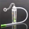 Wholesale portable oil burner Bongs straight recycler bong Ash Catcher Hookah with glass oil burner pipes and hose