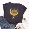 2021 Nowy Lotus Women Tshirt Cotton Casual Śmieszne T Shirt Girl Krótki Rękawicowy Femme Harajuku T Shirt Kobiety Topy Y0629
