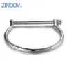 Zindov Or Bracelet Bracelets En Acier Inoxydable Vis Fer À Cheval Manchette Bracelet pour Femmes Or Rose Noir Couleur Femmes et Hommes Bijoux Q0719