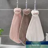 Cute Heart Hand Towel With Hanging Hole1