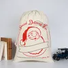 Santa Sack Shblimation空白のクリスマスギフトバッグクリスマスの巾着ポケット熱伝達キャンバスバッグ50 * 70cm