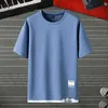 Mężczyźni Koszulka Okrągły Neck Moda Solid Letnie Bawełniane Koszulki Męskie Casual Sport Bluzka Tees Top Mężczyzna Oversize 4XL Camiseta Hombre 210716