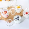 Niedliche eiförmige Glas-Vorratsdose für Süßigkeiten, Kekse, transparenter bleifreier Puddingbecher, Eiscreme-Joghurt-Gelee-Schüssel mit Deckel, Ostergeschenke