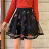 スカートボイルプリント蝶プレッピースタイルエレガントな短い韓国のファッションハイウエストスウィート2021夏の夏Sラインの女性のスカート