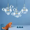 Lampadario Illuminazione calda/bianca LED a bolla di vetro trasparente creativo per lampade a sospensione per sala da pranzo
