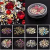 Unhas coloridas Rhinestones DIY Nail Art Glitter Diamantes Cristais Beads Jóias multi estilos Gold Silver Studs Gems Metal rebites encantos encantos