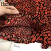 البازاليس قديمة القبلات الحمراء طباعة بلوزة قابلة للتعديل Norma Women Fashion Blusas Mujer de Moda.