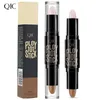 QIC Highlighter Contour Stick Concealer Bar Dubbelhuvud Vattentät Highlight Sticks Stereo ansiktsbehandling Penna Makeup