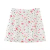 Drucken Sie eine Linie Röcke Frauen Sommer Button Mode Plissee Mini Dame Hohe Taille Arbeit Casual Kurze Böden Jupe Femme 210515
