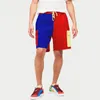 Casual Color Blocking Teen Patchwork Shorts Short Men Summer Microelasticity Jogging Ficka för herrarna2895