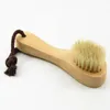 Wholesale Boar Bristle Facial Brush Shaving Wooden Handle Face Cleaning Brushes Skin Care Tool Can Customized LOGO