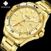 wwoor豪華なゴールドフルスチールウォッチメンズスポーツダイバークォーツの腕時計腕時計防水ミリタリーリロージオマスキュリノ210527