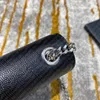 Designer Brand Donne Brand Black Cyplefskin Caviart Sacchetto nappa catena in argento in tessuto con texture borse di alta qualità in vera pelle con box borse a tracolla a tracolla