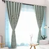 Curtain & Drapes Xiaoyus Children Cartoon Study Room For Bedroom Blue Curtains Tulle Finished Product Customization