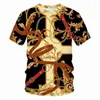 Men Digital Printing Tee T-рубашки Мода Trend Trend Folk-Custom Круглые шеи с коротким рукавом Tees Teps Designer Мужской повседневный хип-хоп скейтборд футболки