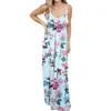 Plus Size Big Loose Dress Casual Women Summer Beach Boho Solid Maxi Spaghetti Strap Sleeveless Long M0529 210623