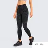 Calças de Yoga com bolsos para as mulheres empurram leggings esportivos para fitness bodycon sólido preto sportswear treino de ginástica
