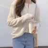 Vintage Thin Hollow Out Women Autumn Fashion Cardigan Long Sleeve Soft O-neck Sweater Clothes 10919 210417