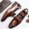 Luxury Men dress shoes Brand factory strict selected Leather and work waxed vintaged leather pigskin insole Eu 38-46