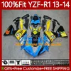 Fairings de OEM 100% para Yamaha YZF-R1 YZF R1 1000 CC YZFR1 13 14 Moto Bodywork 94No.66 YZF R1 1000CC YZF1000 2013 2014 YZF-1000 2013-2014 Molde de Injeção Gray Gray