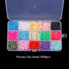 Charme pulseiras 4800 pcs cor artesanal jóias fazendo suprimentos kit acessórios plana rodada polímero argila espaçador beads diy colar conjunto