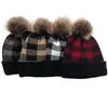 Dorośli Gruby Ciepły Kapelusz Zimowy Dla Kobiet Soft Stretch Cable Knitted Pom Pom Poms Kapelusze Kobiet Skullies Czapki Dziewczyna Ski Cap Caps 9302 Pozycja