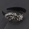 Fashion Colored Leaf Rhinestone Headband Dam Personality Party Present Hårtillbehör