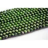 Hel (1 sträng / set) äkta grön krom diopside 8-10mm släta runda lösa stenpärlor för smycken DIY gör