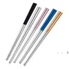 Newstainless Steel Chopsticks Metalowe Pałeczki Pałeczki Tablewares Srebrny Złoty Multicolor Stołowiec Wedding Party Festival Supplies EWC7665