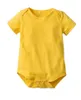 مجموعات الملابس المولودة طفل ملابس صفراء قصيرة الأكمام شورت رومبير قبعة الرضع 3pcs ملابس طفل صغير 2599
