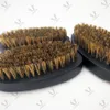 LOGO personnalisé MOQ 50 pièces brosse à barbe en poils de sanglier manche en bois noir brosses pour le visage en bois nettoyage du visage hommes toilettage