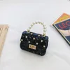 Girls Candy Color Fashion Mini Chain Small Square Bags Princess Personality Children Shoulder Pearl Portable Bag