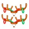 Christmas Party Game Opblaasbare Santa Grappige Rendier Antler Hat Ring Toss Kerstmis Kids Gift Nieuwjaar Xmas Openlucht Opgeblazen Speelgoed