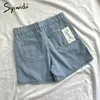 Syiwidii Jean Shorts for Women Sweatshorts Plus Size White Black Blue Clothing Denim High Waist Casual Solid Summer Fashion 210719