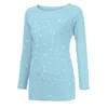 Women's T-Shirt Women Snowflake Digital Printing Long Full Sleeve Crew Neck Loose Casual Tshirt Mujer Camisetas Tee