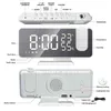 USB Alarm Clocks Home Decor LED Digital Alarm Clock Radio Projection Multifunction Bedside Time Display Dab Radio Desk Watche 211112