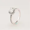 Real 925 Sterling Silver Łza Drop Diamond Ring Box Fit Pandora Obrączki Zaręczyny Biżuteria dla kobiet