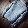 Män Jackor Trendig Varm Fleece Tjock Denim Jacka Vinter Fashion Mens Jean Outwear Male Cowboy Plus Storlek