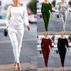 Pantalon de deux pièces pour femmes Femmes 2pcs Casual Solid Survêtements Sweat-shirts Ensembles Sport Gym Wear Costume