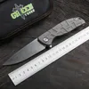 Green thorns F95 fold knife, k110/d2 blade TC4 titanium flat handle outdoor camping pocket fruit knife EDC tooll
