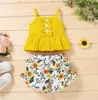 baby clothing girl Kids 2 PCS sets 100 Cotton Oneck Shirt Stripped short Summer Child Two Piece set clothes3606065