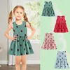 Clobberry Print Sundress Дети Детские Одежда Летние Без Рукавов Принцесса Платья Малыша Детские Девушки Носить Повседневное Платье Q0716